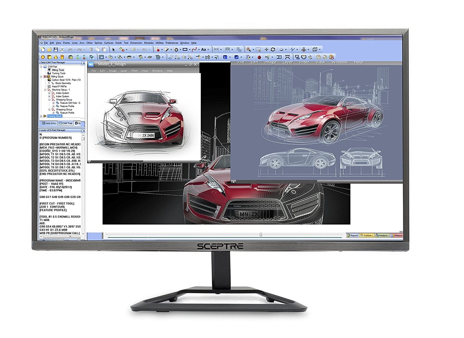 Sceptre E248W Monitors Refurbished - Excellent Red