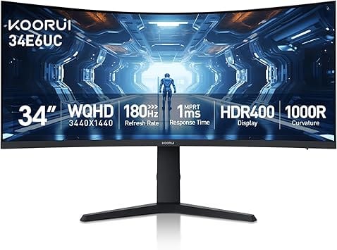 KOORUI 34E6UC Monitors New Black