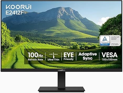 KOORUI E2412F Monitors Open-Box Excellent Black